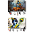 Lord Krishna Wooden Wall Key Holder - ICraft asia