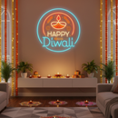 Happy Diwali Diya Design UV Neon Sign