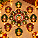 Shubh Swastik Kalash Diya Rangoli Set