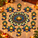 Royal Blue Floral Mandala Rangoli