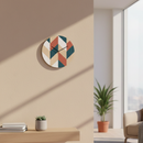Nordic Chevron Birch Clock - Coral & Teal