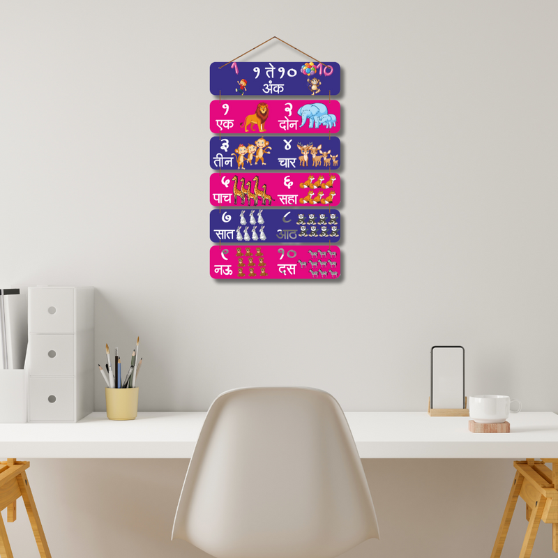 1 to 10 number wall hanging