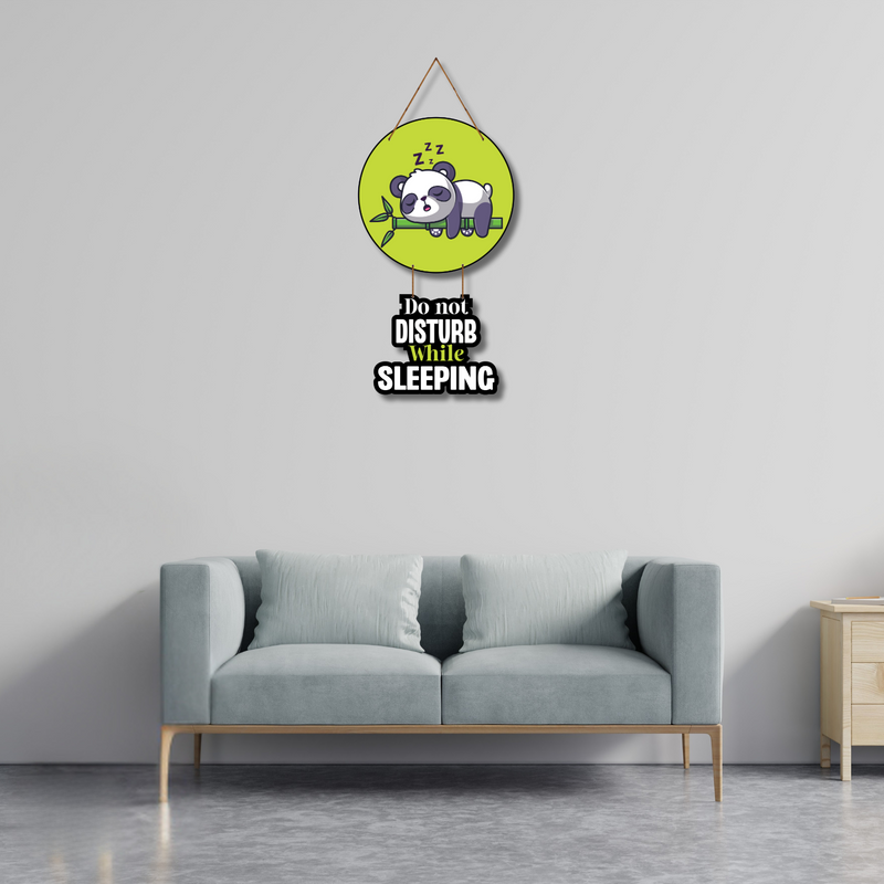 “Do Not Disturb While Sleeping” Panda Wall Hanging
