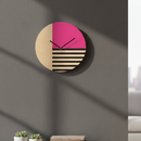 Pink Horizon Birch Clock