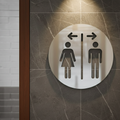 Restroom Sign with Directions