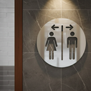 Restroom Sign with Directions