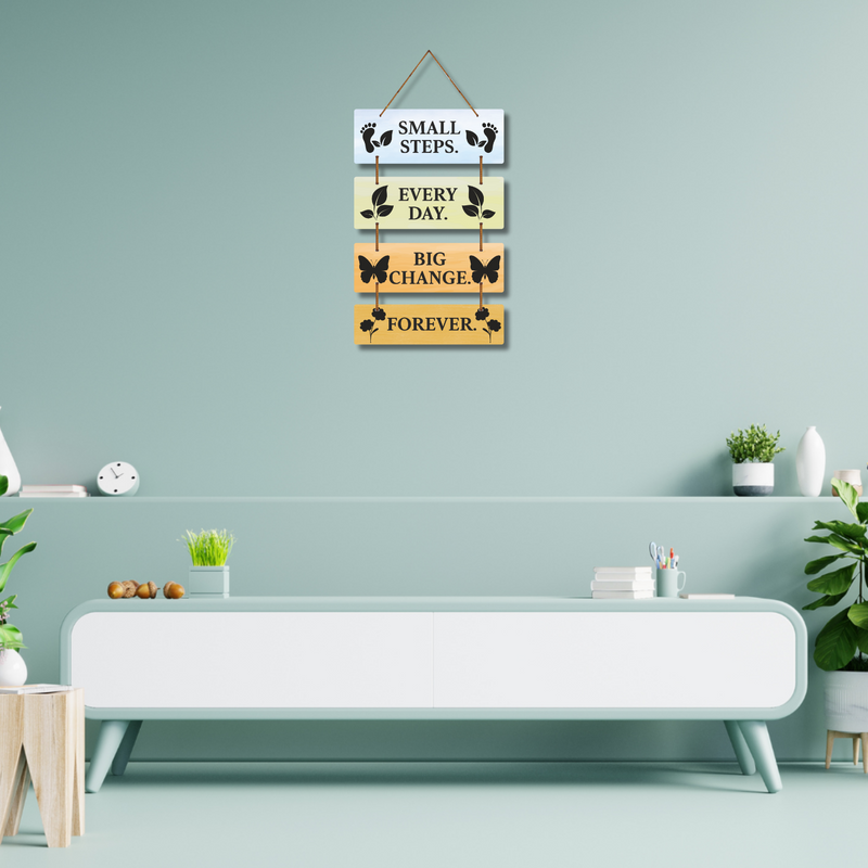 Small Steps Every Day Motivational Wooden Wall Hanging