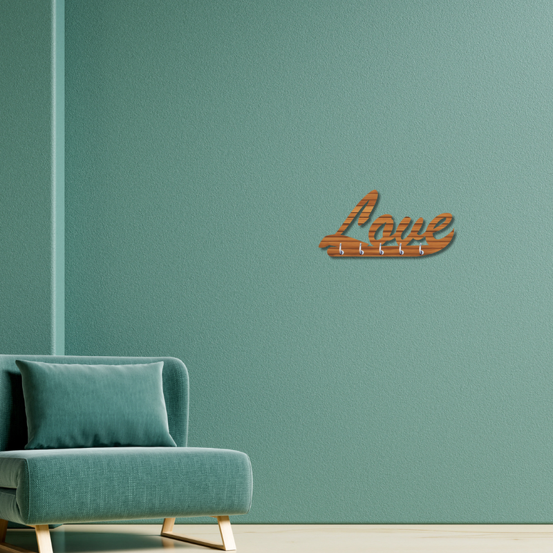 Wooden Love Key Holder