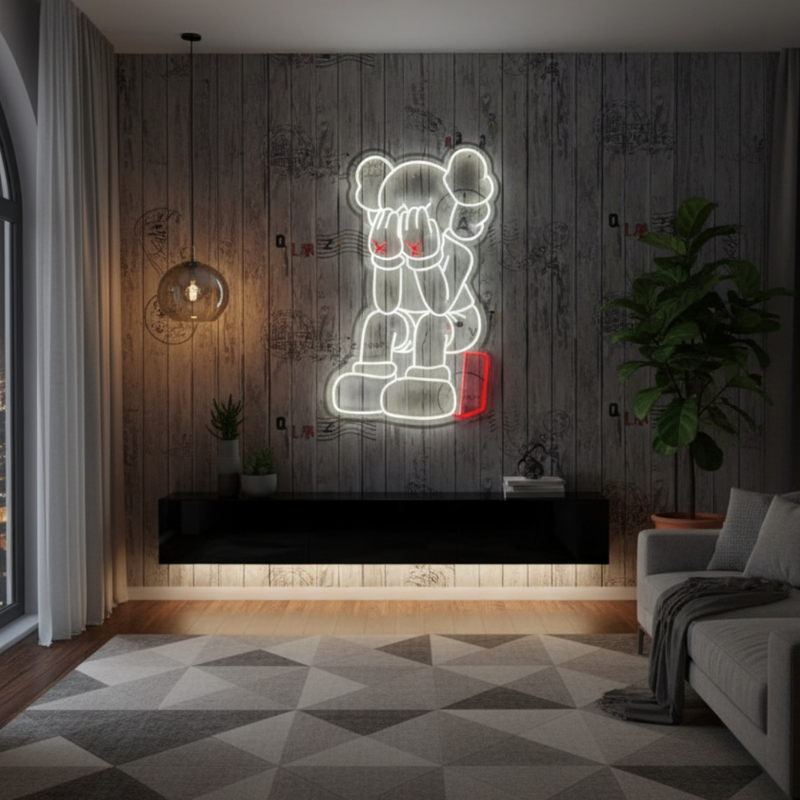 Crying Kaws Neon Sign