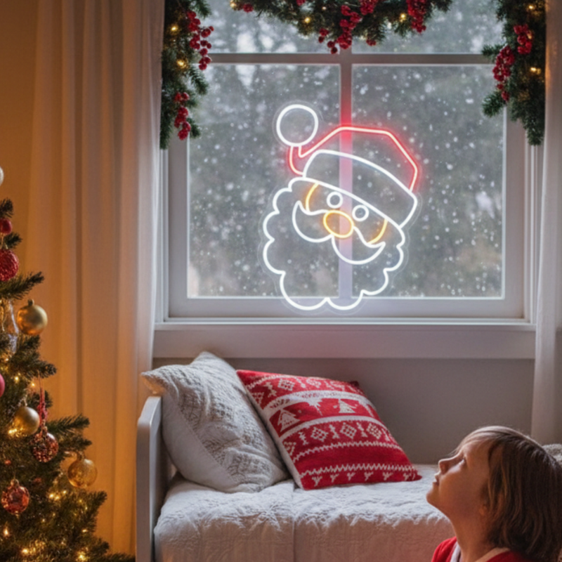 Merry Christmas Santa Neon Sign