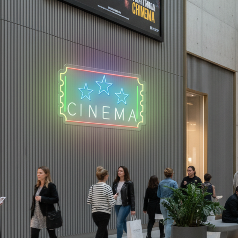 Cinema Ticket Neon Sign