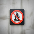 No Open Flames - Layered 3D Prohibition Sign