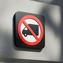 No Heavy Vehicles - Layered 3D Prohibition Sign