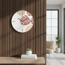 Monstera Whisper Birch Clock - Terracotta Blush