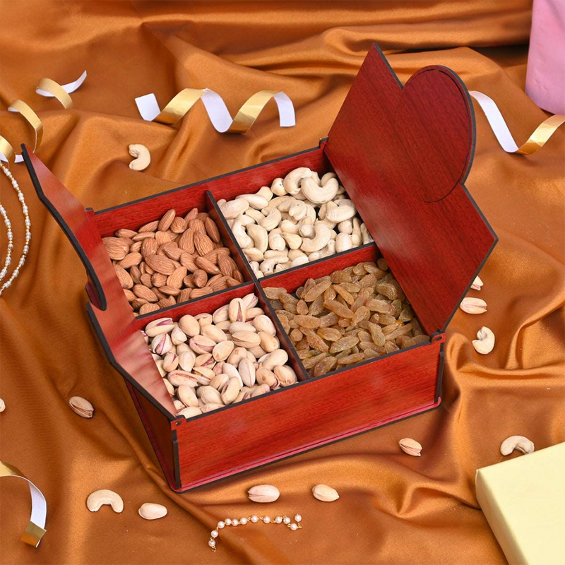 Wooden Dry Fruit Box (Empty Box) | Festive Box
