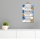 "Keep Smiling, Be Positive, Dream Big, Be Kind, Work Hard, Stay Humble" Wall Hanging - ICraft asia