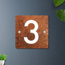 Futura (Rust White) - Contemporary House Number/Name Sign - ICraft asia