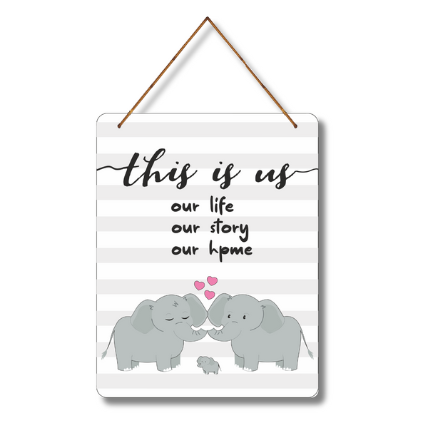 "This is us our life our story our home"  Wall Hanging