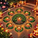 Tree of Life Rangoli Diya Set