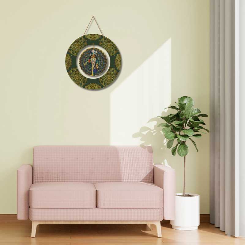 Shree Krishna ji Peacock Glory Wall Hanging - ICraft asia