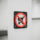 No Trolleys Beyond This Point - Layered 3D Prohibition Sign