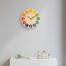 Chromatic Dots Birch Clock