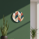 Nordic Chevron Birch Clock - Olive & Pine Green