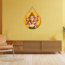 Ganesha Wall Hanging – Vighnaharta Round Blessing Art - ICraft asia