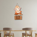 Cute Bal Ganesha Wooden Wall Hanging