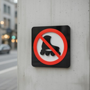 No Skating Allowed - Layered 3D Prohibition Sign