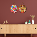 Maa Lakshmi Ganesh Saraswati Divine Wall Hanging