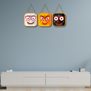 Jagannath, Balabhadra, Subhadra Face Wooden Wall Hanging
