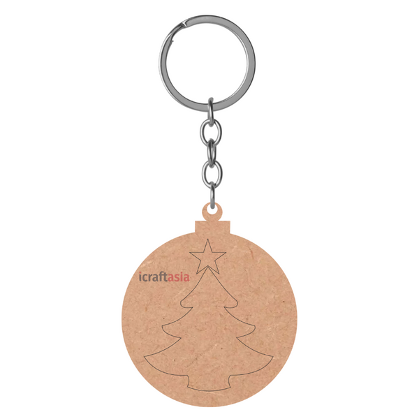 Christmas Tree Ornament MDF Key Chain