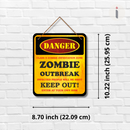 Zombie Outbreak Danger Wooden Wall Hanging