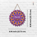 Happy Diwali Mandala Wooden Wall Hanging