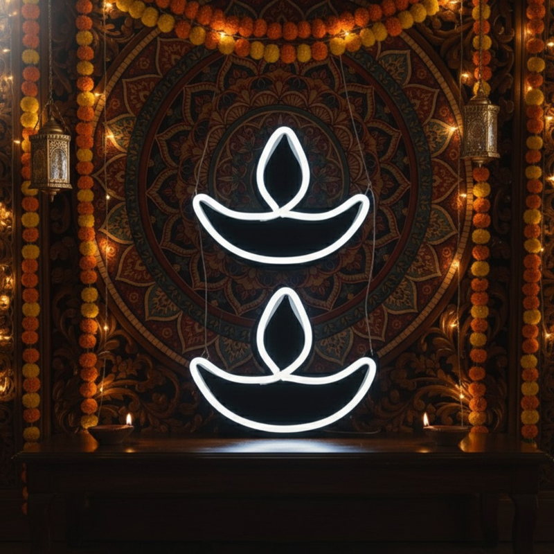 Divine Glow Diya Neon Light