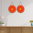 Om Swastik Spiritual Wooden Wall Hanging