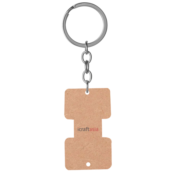 Dual-Slot Tag Shape MDF Key Chain