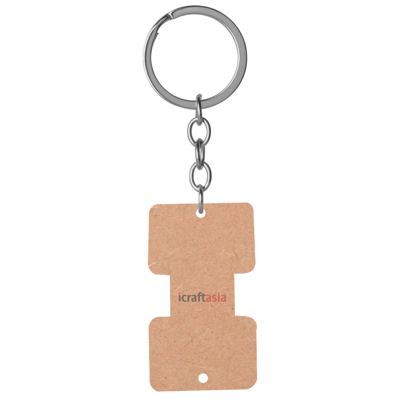 Dual-Slot Tag Shape MDF Key Chain