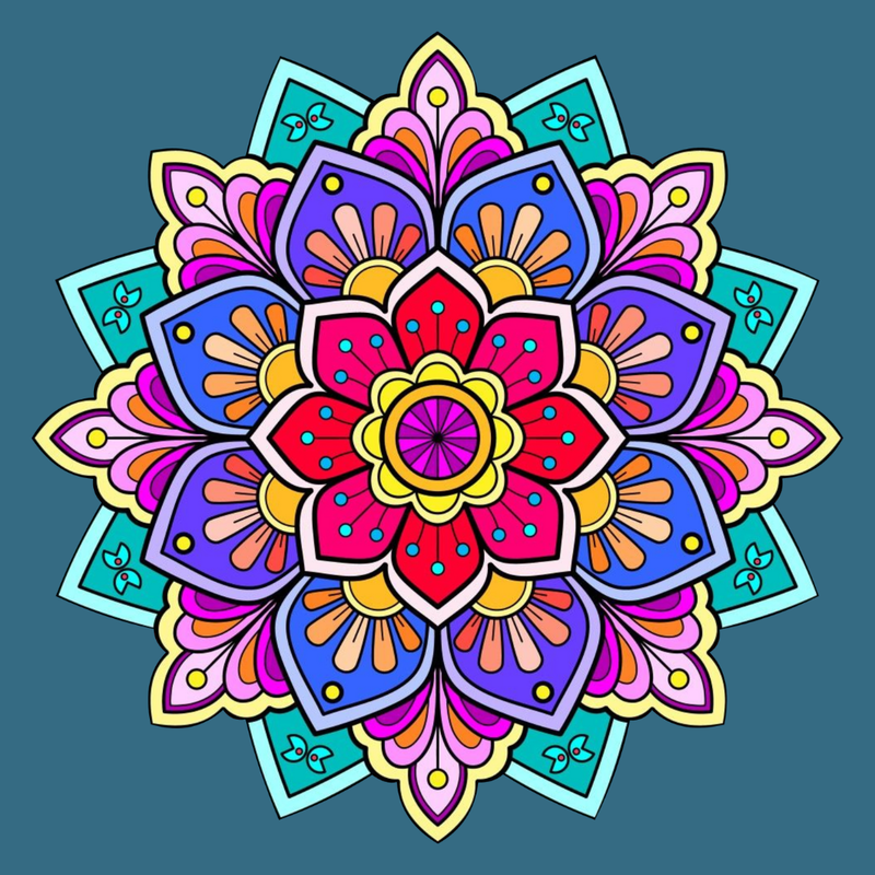 Symmetric Petal Aura Mandala Wall Decor