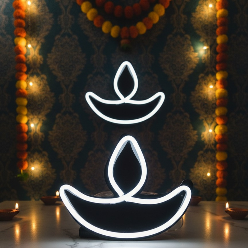 Divine Glow Diya Neon Light