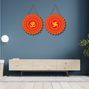 Om Swastik Spiritual Wooden Wall Hanging