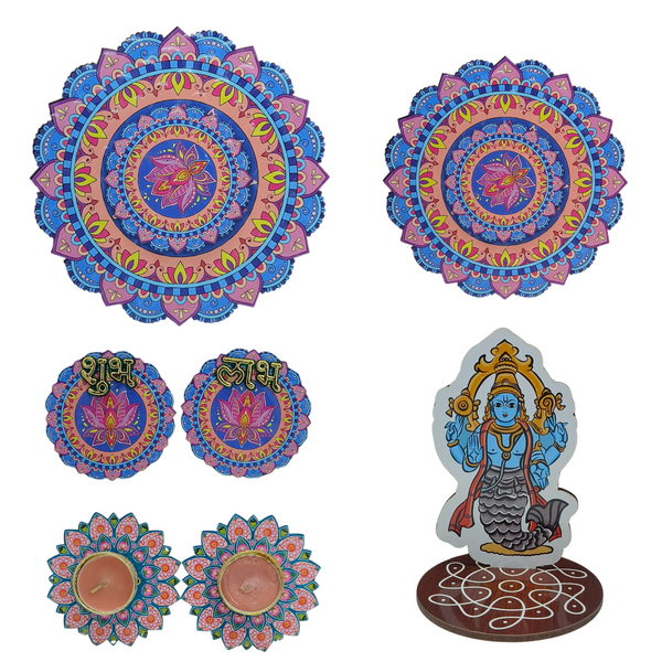 Auspicious Diwali Festival MDF Décor Set