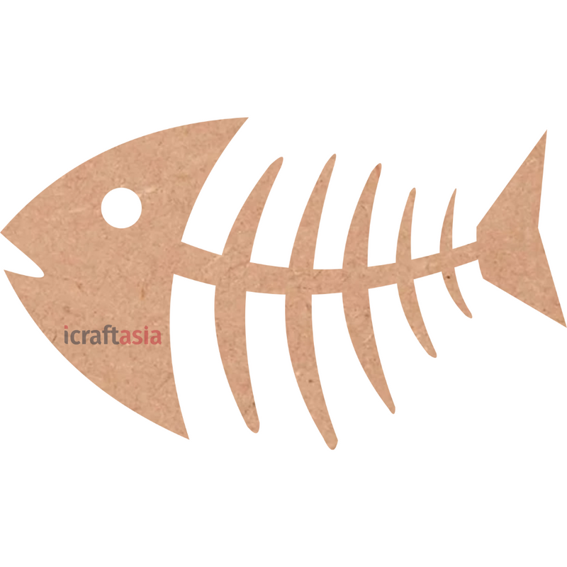 Fish Skeleton MDF Cutout