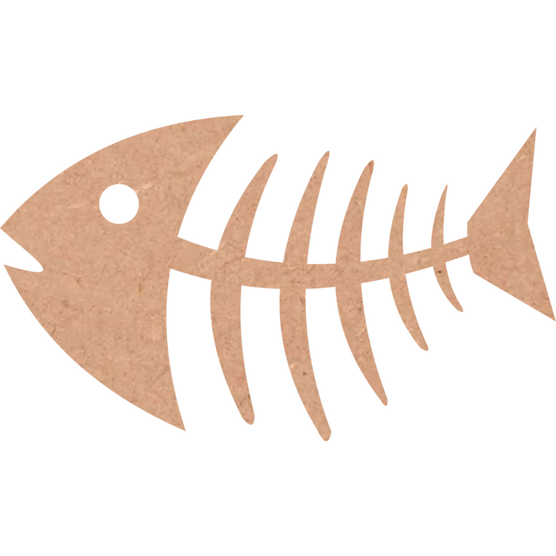 Fish Skeleton MDF Cutout