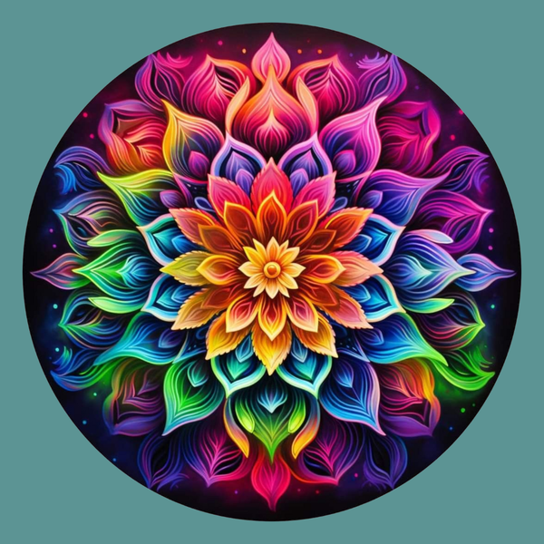 Cosmic Bloom Rainbow Mandala Wall Decor