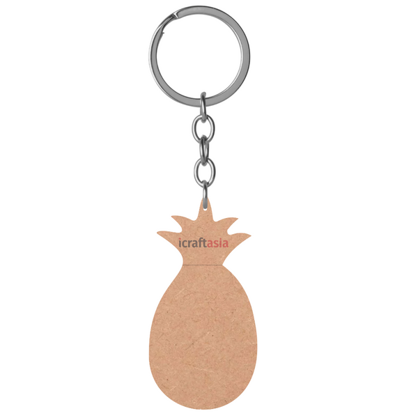 Tropical Pineapple MDF Key Chain