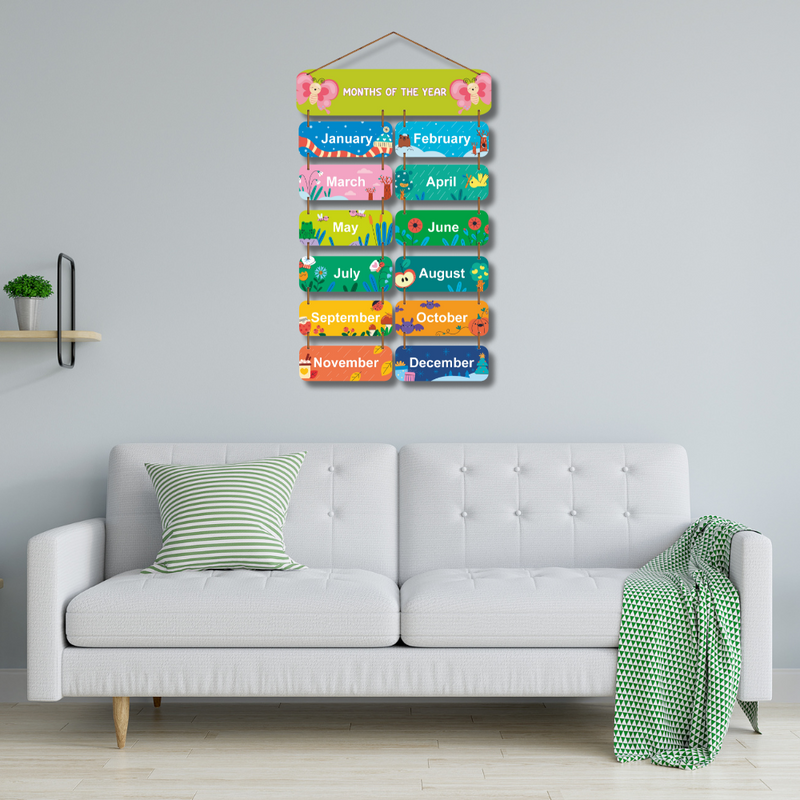 Colorful Months of the Year Educational Wall Hanging