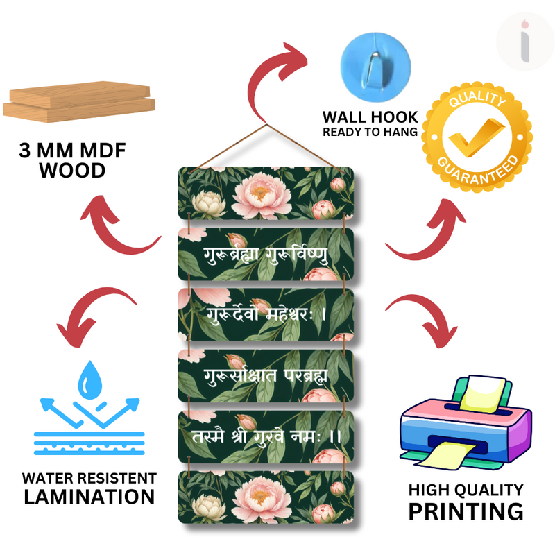 Guru Mantra Floral Wall Hanging