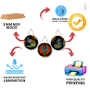 Madhubani Peacock Art Wooden Wall Hanging